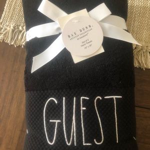 Rae Dunn Set of 2 Hand Towels Embroidered GUEST